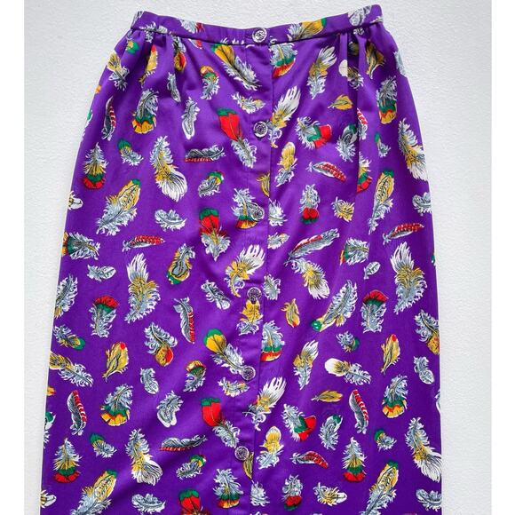 Vintage 70's Feather Sleeveless Bodysuit + Maxi Skirt Sz S Unique Set Boho Retro - Picture 7 of 10